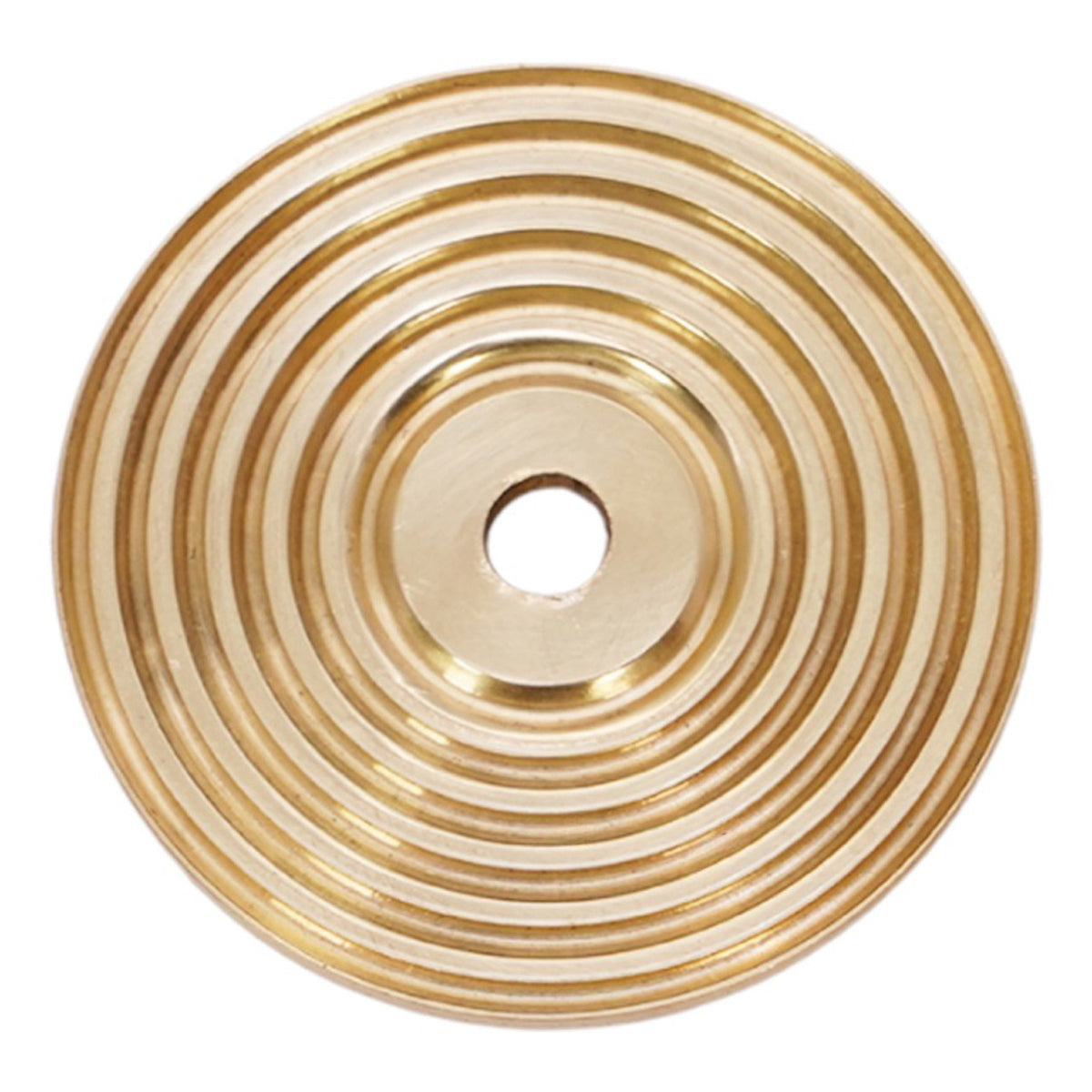 REEDED ROUND BACKPLATE FOR CUPBOARD KNOBS 0.2x3.5x3.5 SBR by Spira Brass