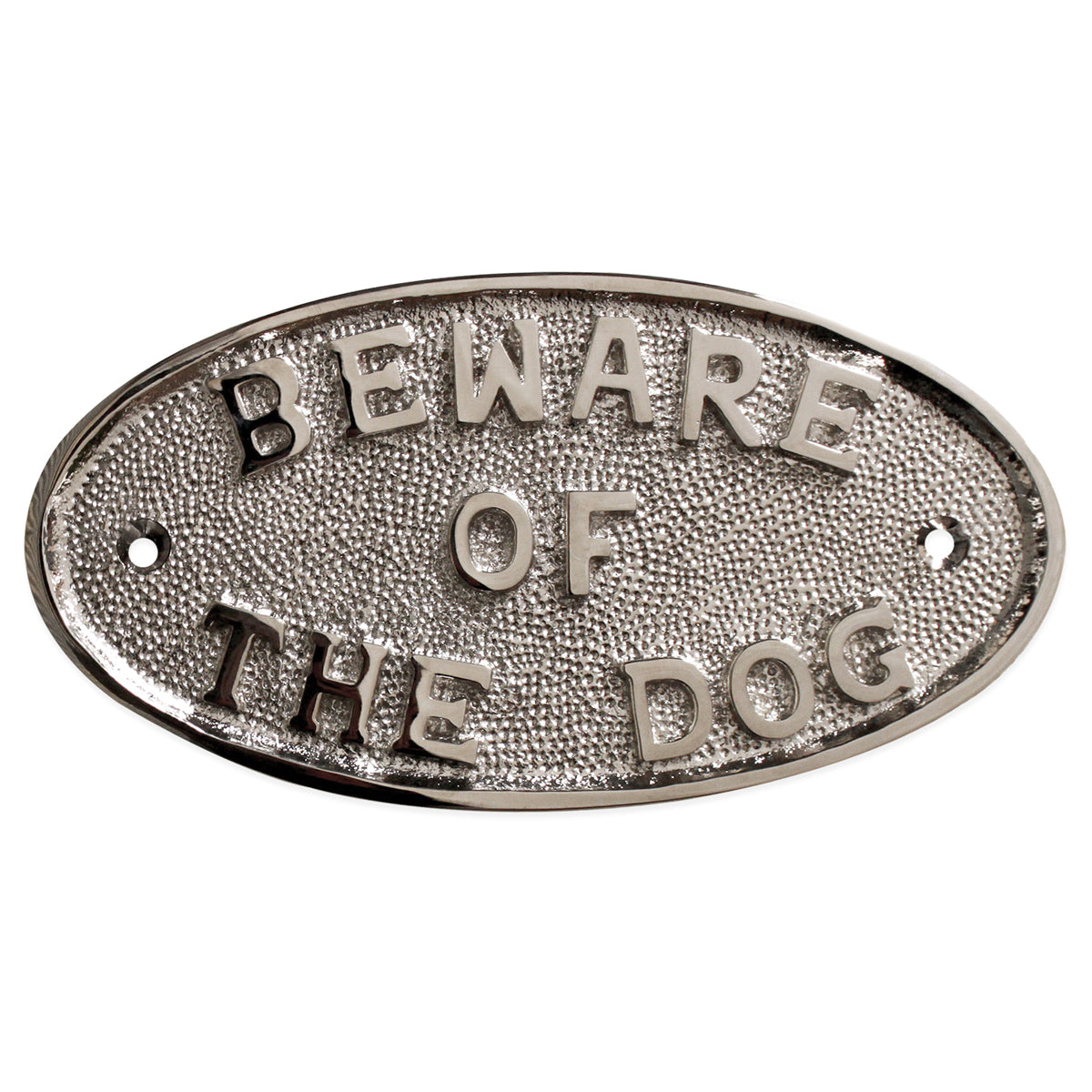 BEWARE OF THE DOG DOOR PLATE 90x175 PNP by Spira Brass