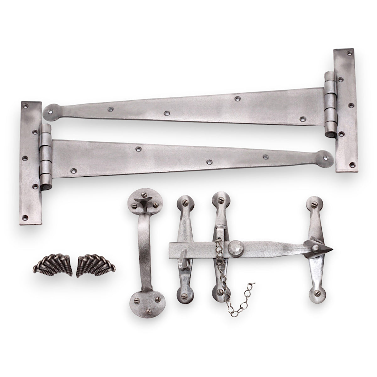 HEAVY DUTY HANDFORGED DOOR HARDWARE KIT 205x440 PEW by Spira Brass