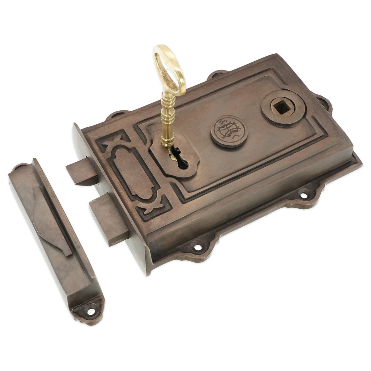DAVENPORT RIM LOCK 122x30x168 AGBZ by Spira Brass