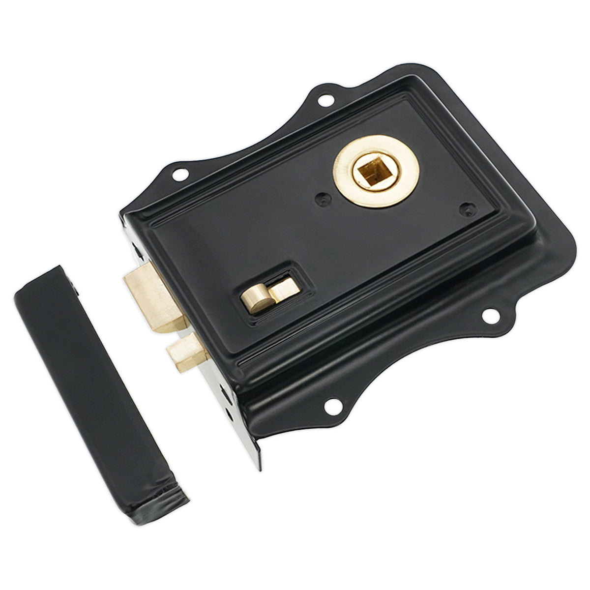 IRON RIM LOCK OLDE 40x118x127 BLK/BRS by Spira Brass