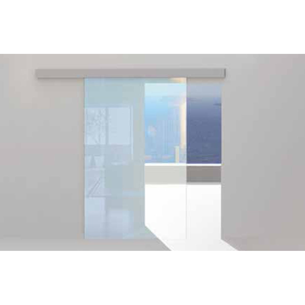 Herkules GLS Single Glass Sliding Door Set – 2000mm