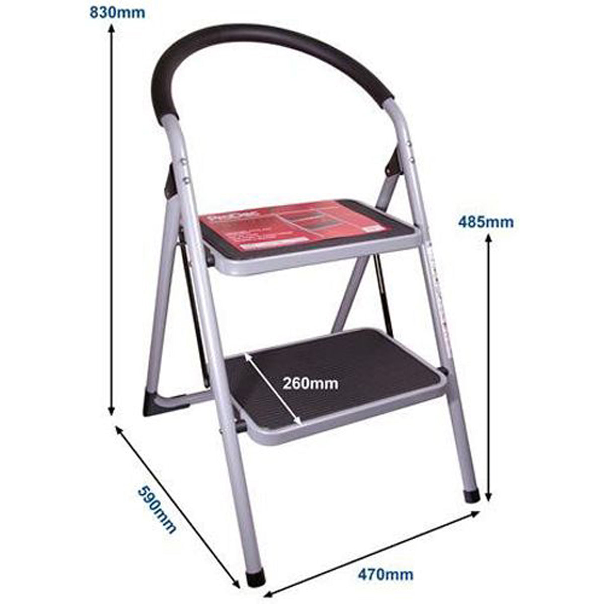 STEPLADDER 2 STEP STEEL