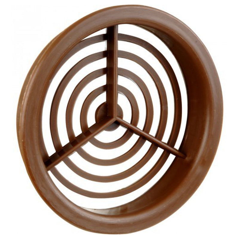 SOFFIT VENT PUSH N LOCK RND D75 PL/BRN