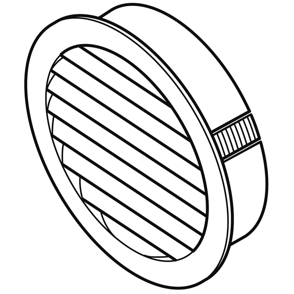 Round Louvred Grille with Flyscreen Ø100mm Brown