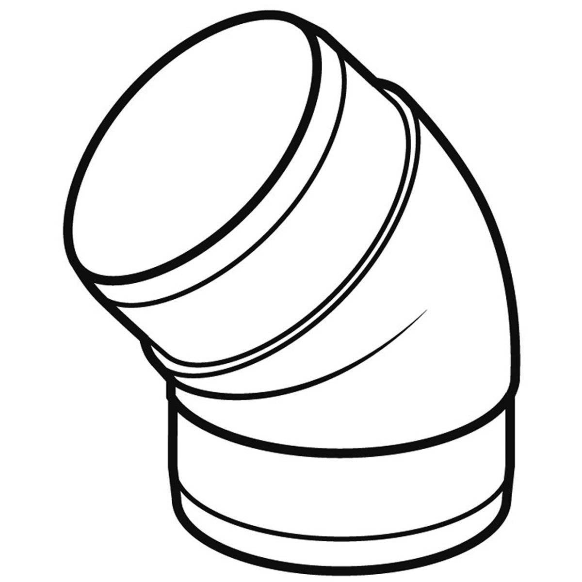 EASIPIPE100 RND ELBOW CONNECT 45deg