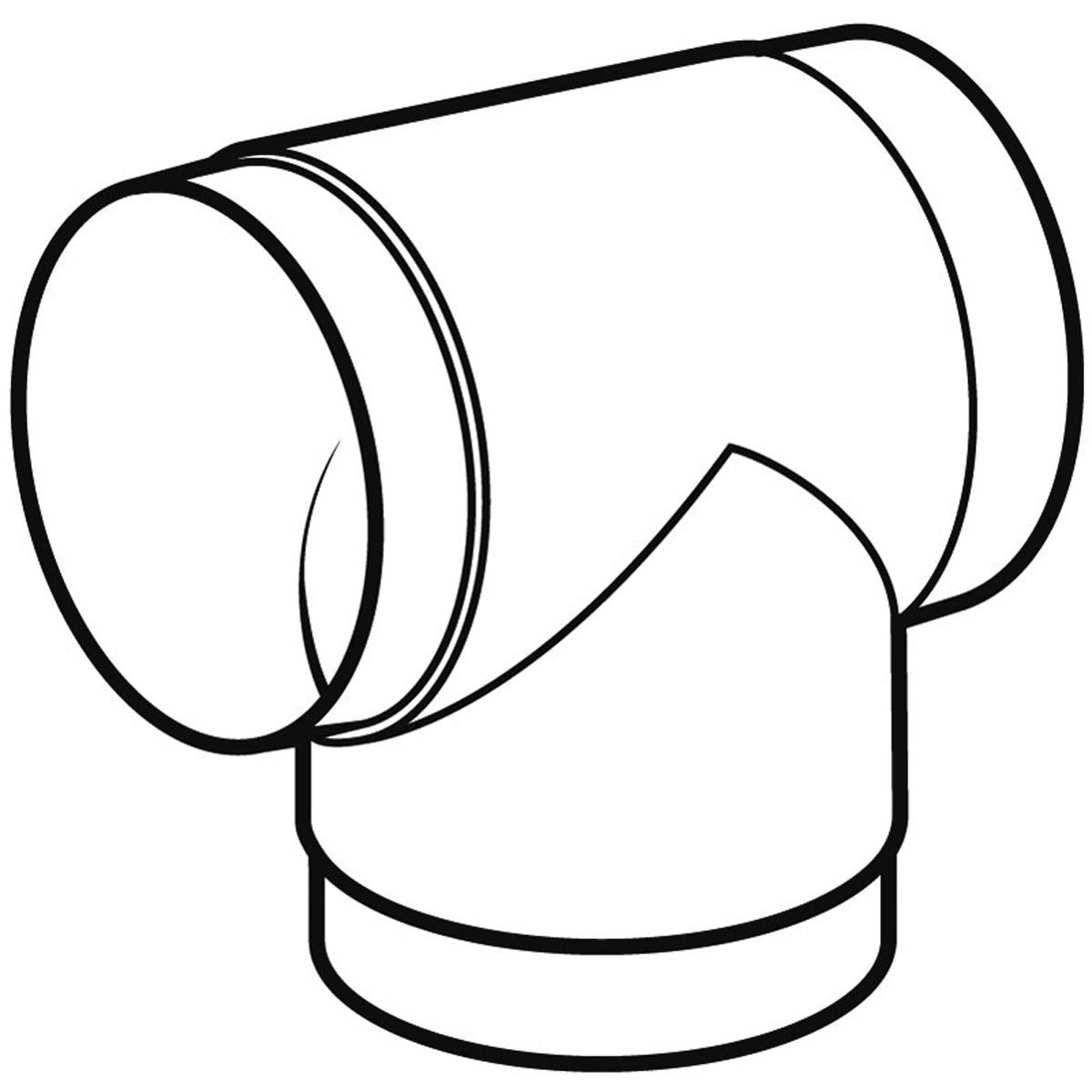 EASIPIPE100 EQUAL T-PIECE PL/WHITE by DOMUS VENTILATION