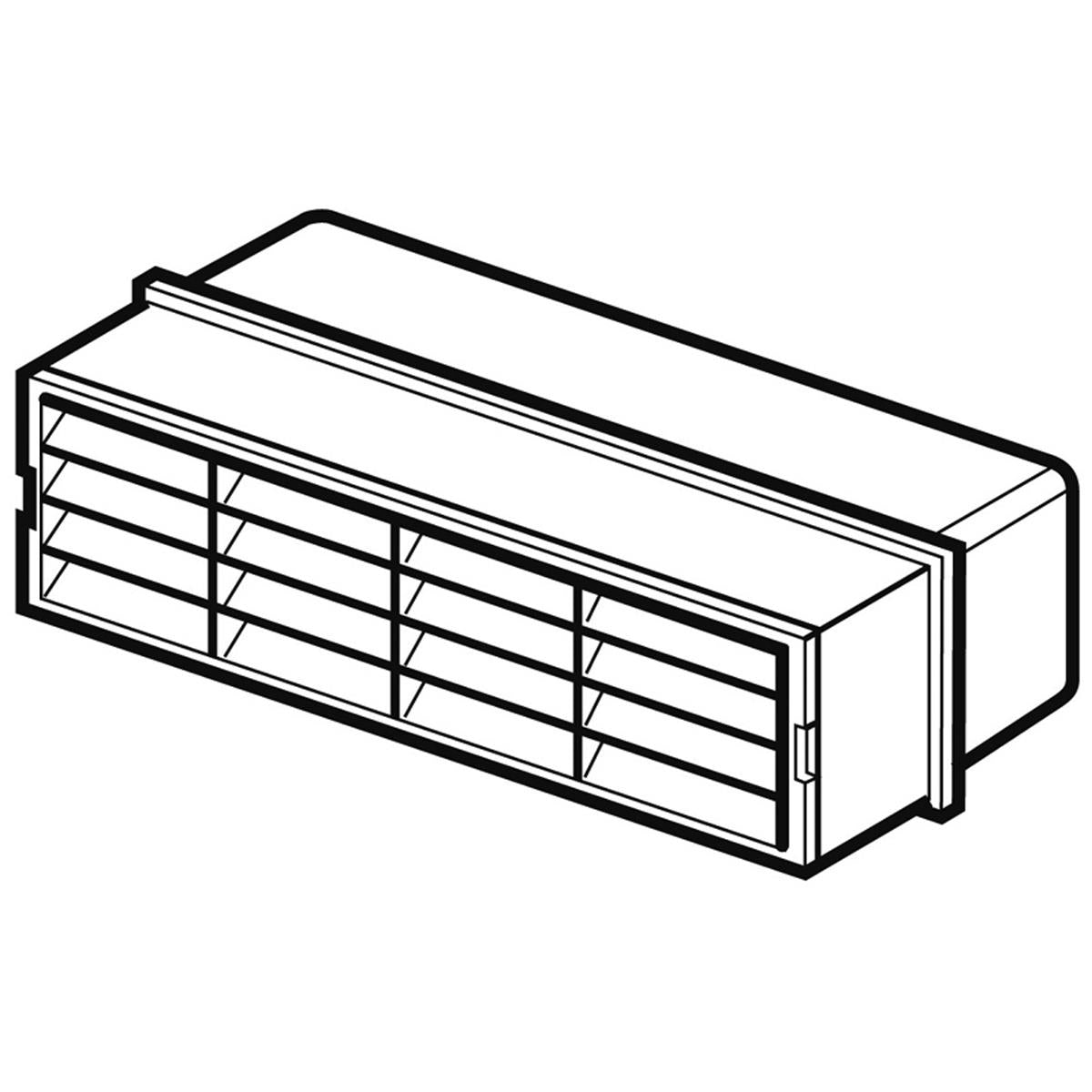 Airbrick Outlet with Damper Supertube 204x60mm White