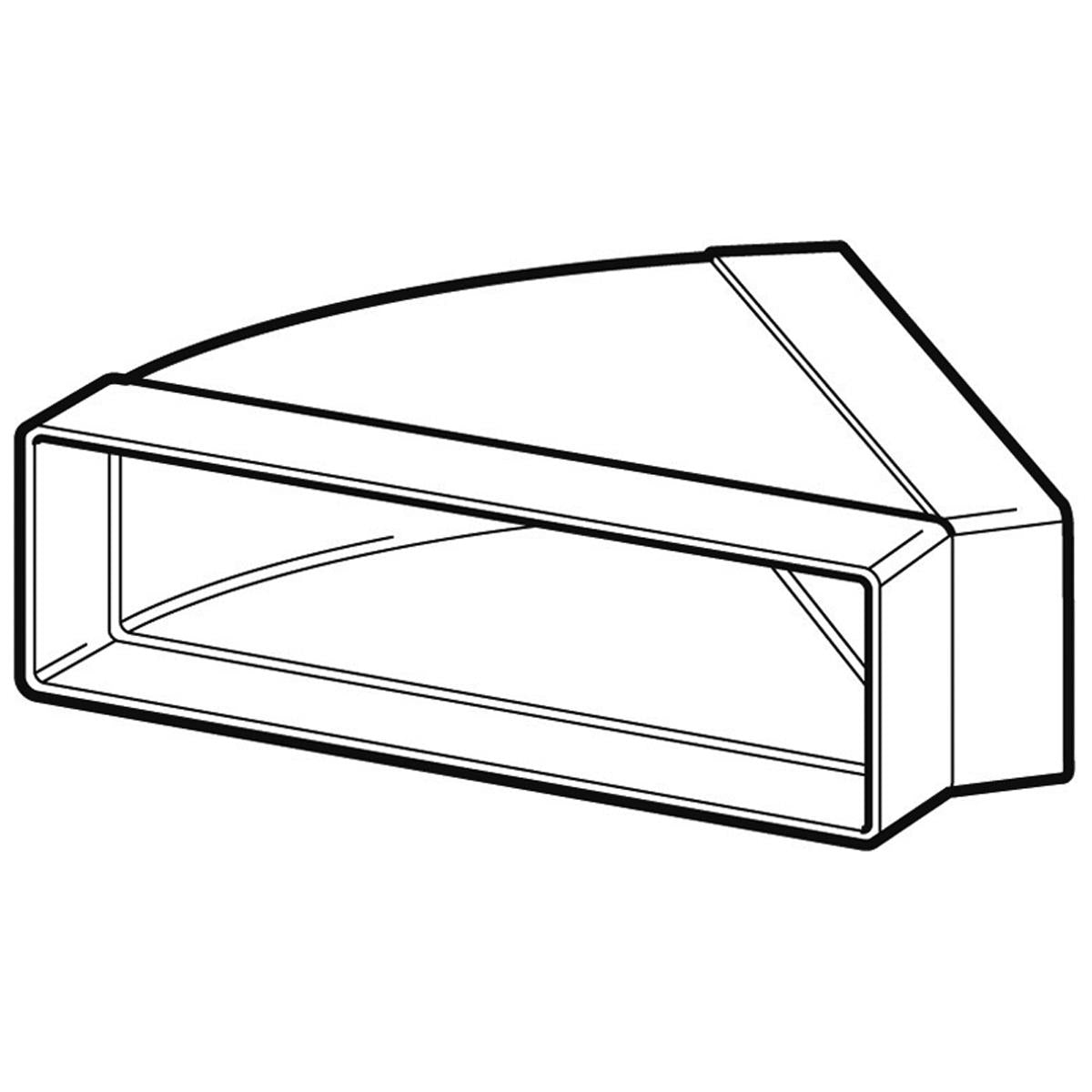DUCT BEND HZ 45deg STUBE 204x60 WHI – V555