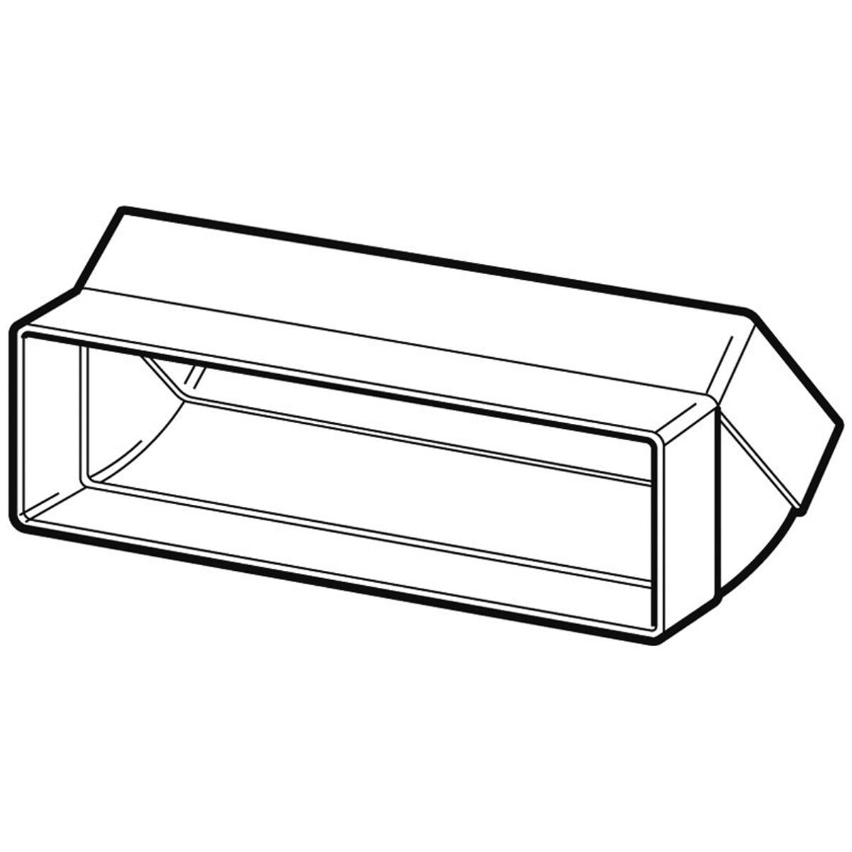 DUCT BEND VT 45deg STUBE 204x60 WHI – V575