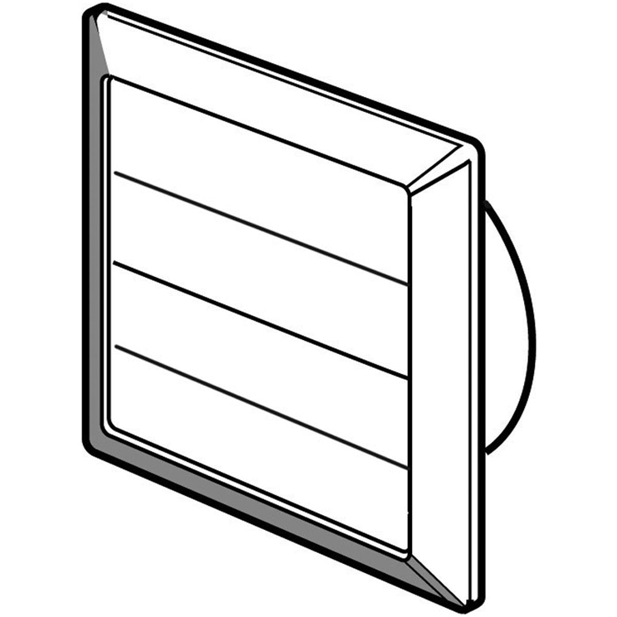 SYS125 WALL OUTLET+GRV FLAP D125 BR – V5900B
