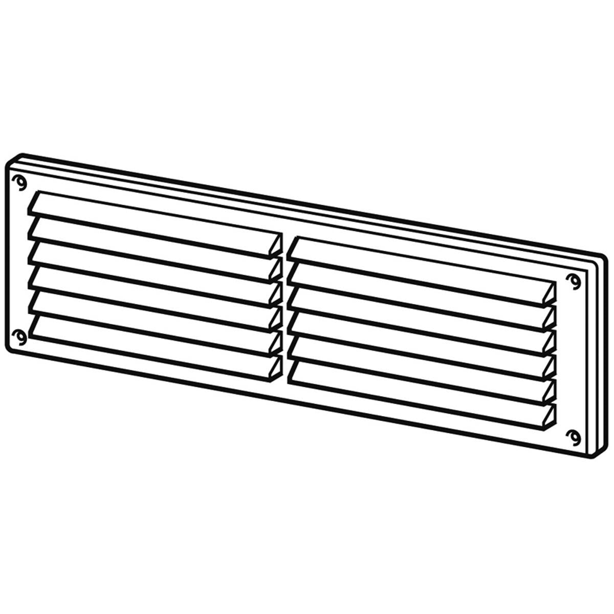 FLAT LOUVRE VENT 171x271x13 PL/WHI – V796