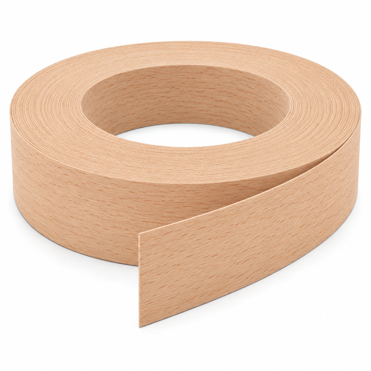 VEN029A – Steamed Beech Flexible Wood Veneer FSHM 22mm x 100m, warm pinkish-brown grain finish