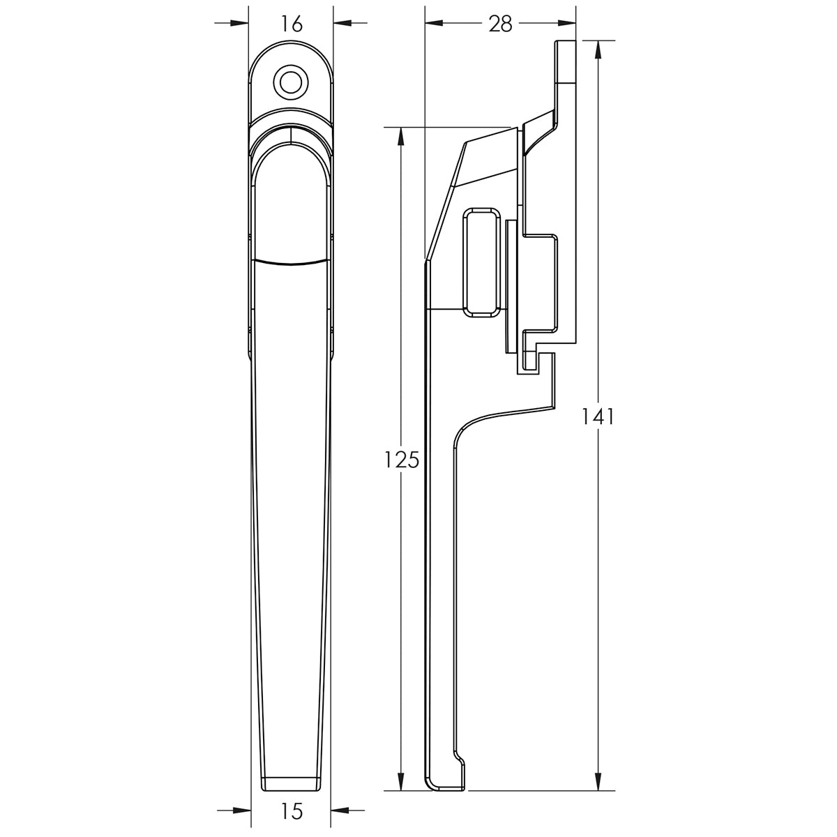 JEDO MODERN LOCKABLE WINDOW CASEMENT FASTENER 125 SCP JW78LSC