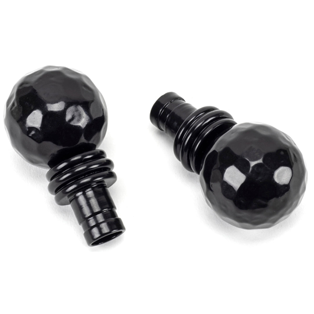 HAMMERED BALL CURTAIN FINIAL PR 41x54 BLK by MARCHES (ANVIL) ARCHITECTURAL HARDWARE