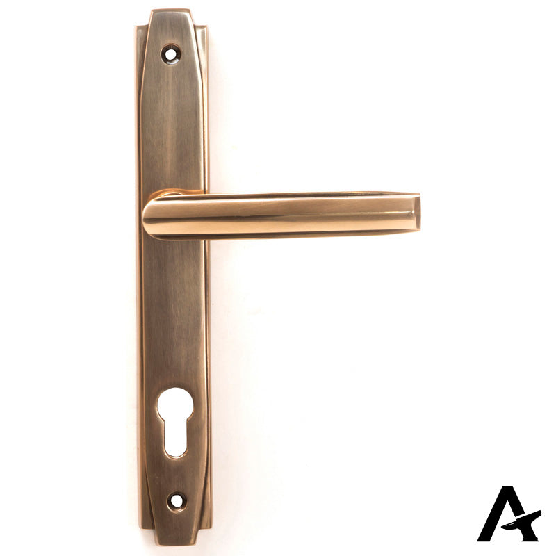 ART DECO SLIM LEVER ESPAGNOLETTE LOCK 130x258x61 PBZ by MARCHES (ANVIL) ARCHITECTURAL HARDWARE