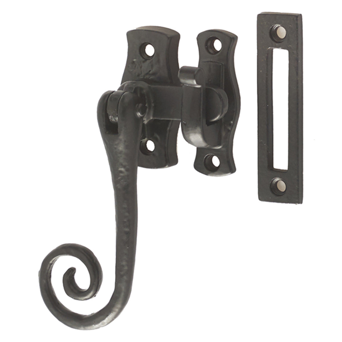 ANTIQUE LOCKING CASEMENT FASTENER LH 100 BLK JAB19L
