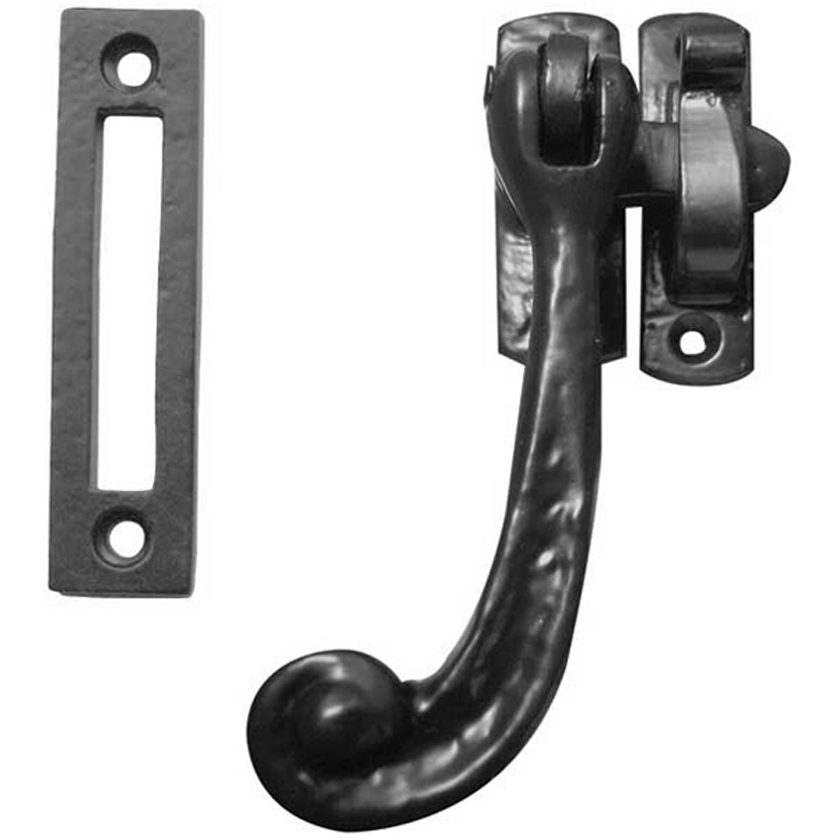 CASEMENT FASTENER HOOK+PL 94x41 BLK