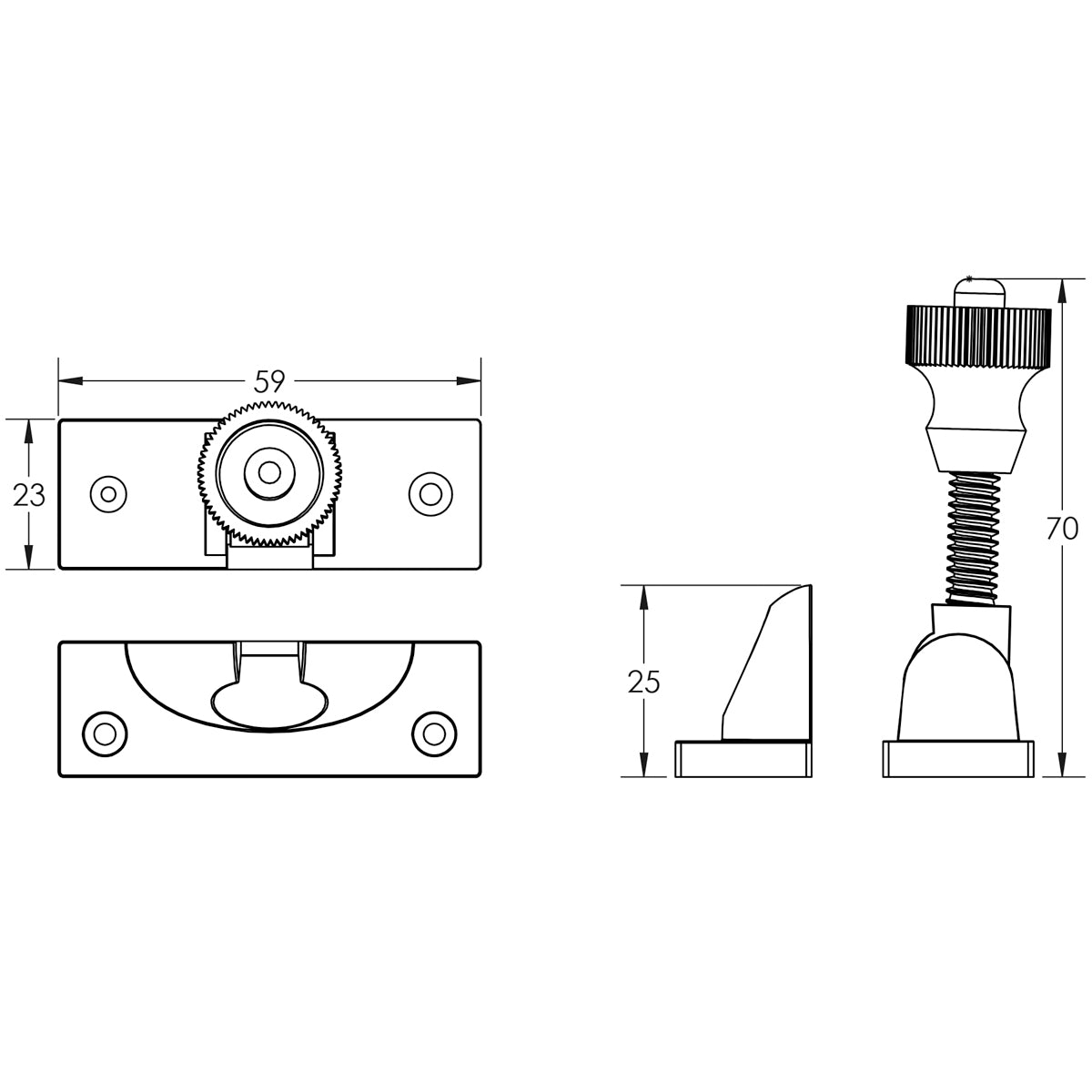 JEDO LOCKABLE BRIGHTON SASH FASTENER 58 PBR JV88LPB