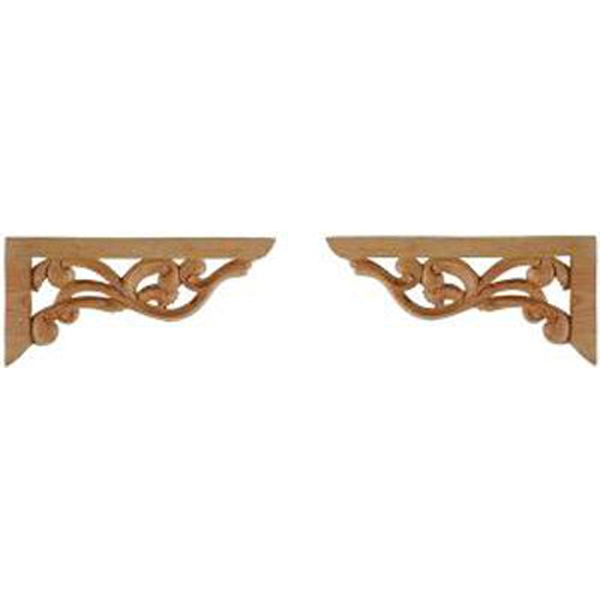 CARVED SCROLLED SPANDREL PAIR