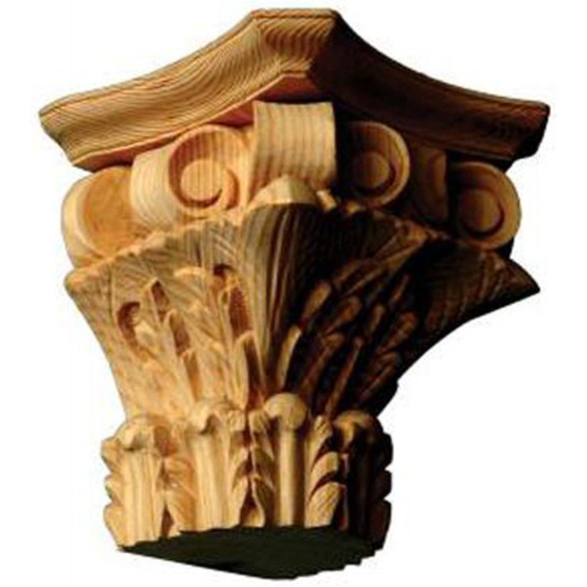 Carved Corinthian 3-Sided Capital