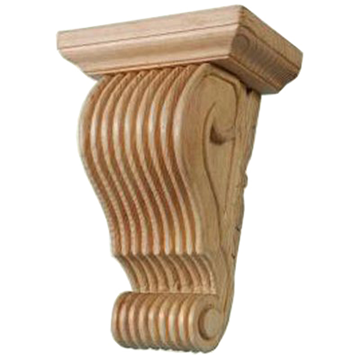 Carved Reeded Bracket Large — Maple