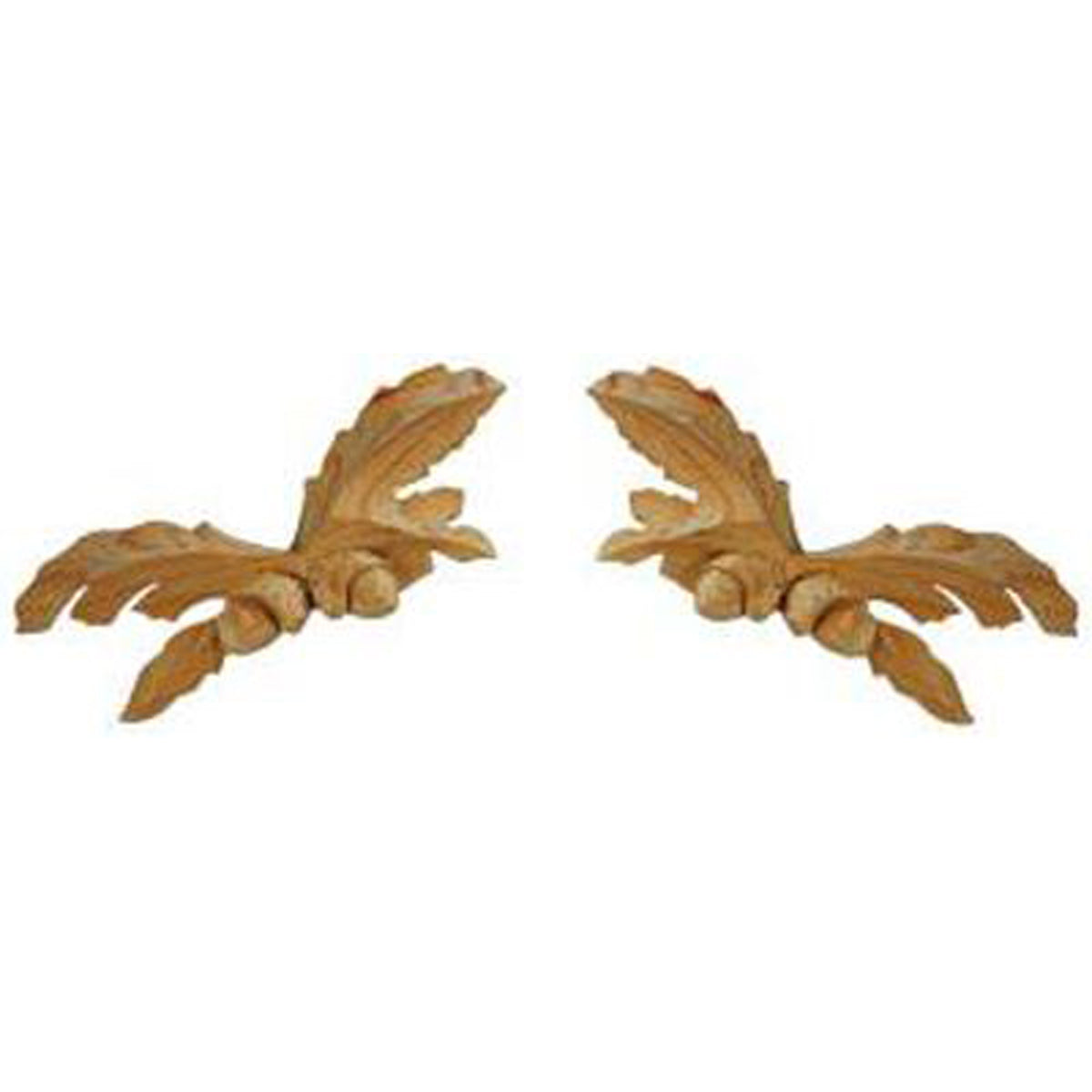 Carved Oak Leaf & 3 Acorns Medium — Pair