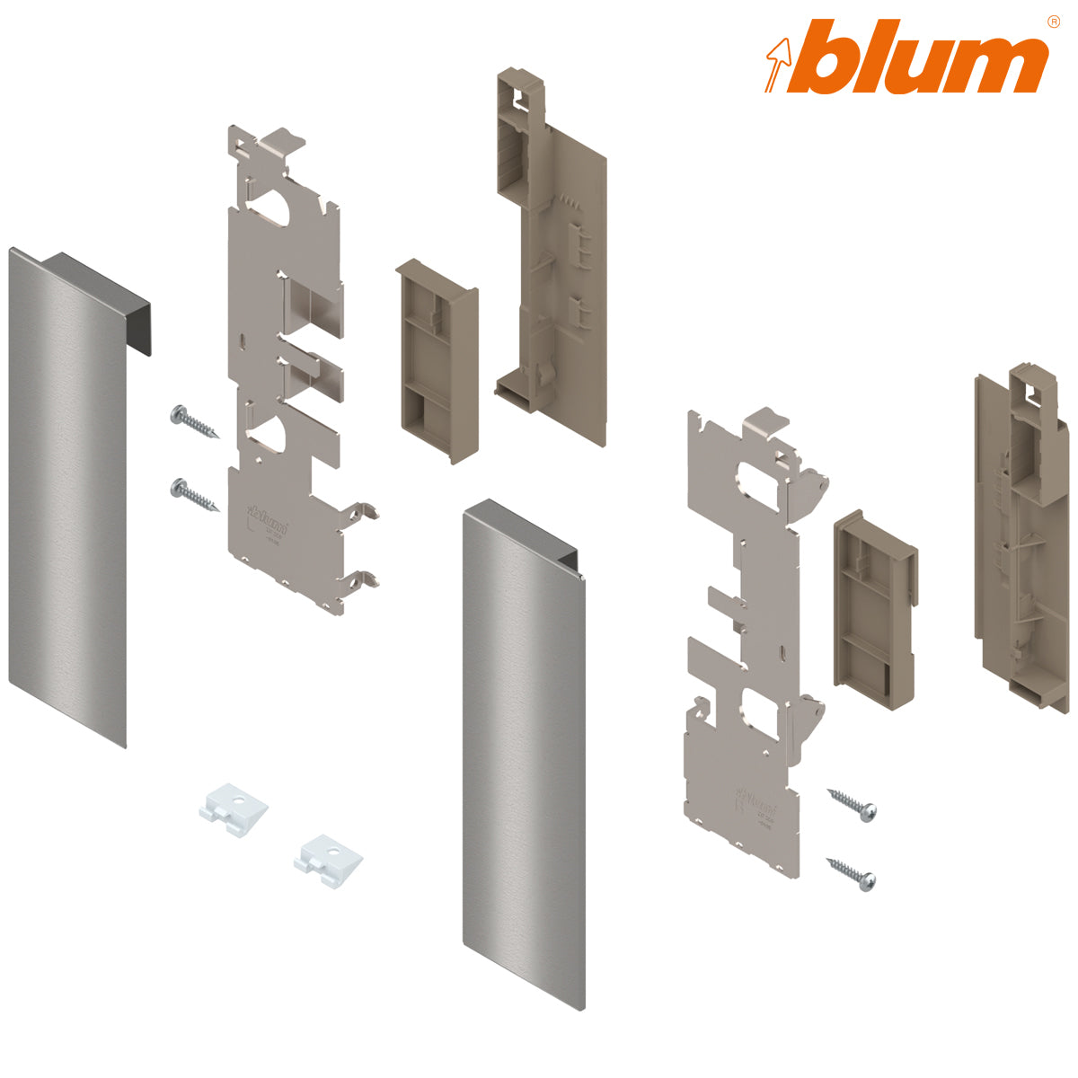BLUM LEGRABOX FRONT PIECE SET C HIGH/LOW STST