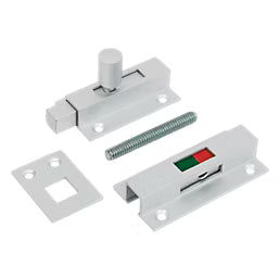 Satin Chrome Door Indicator Bolt | Engaged/Vacant Bathroom & Toilet Privacy Lock with Emergency Release