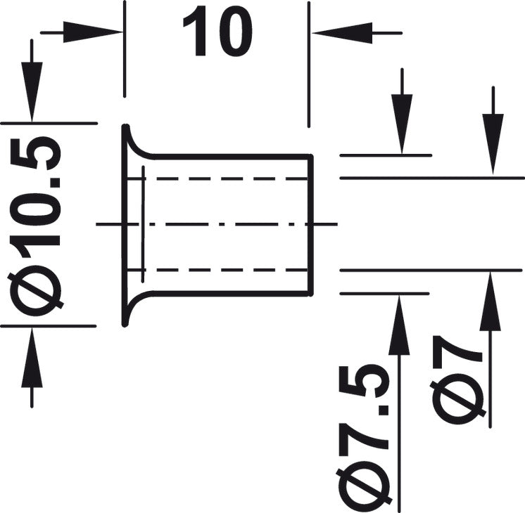 Shelf Support Socket 8mm x 10mm – Bronze Plated