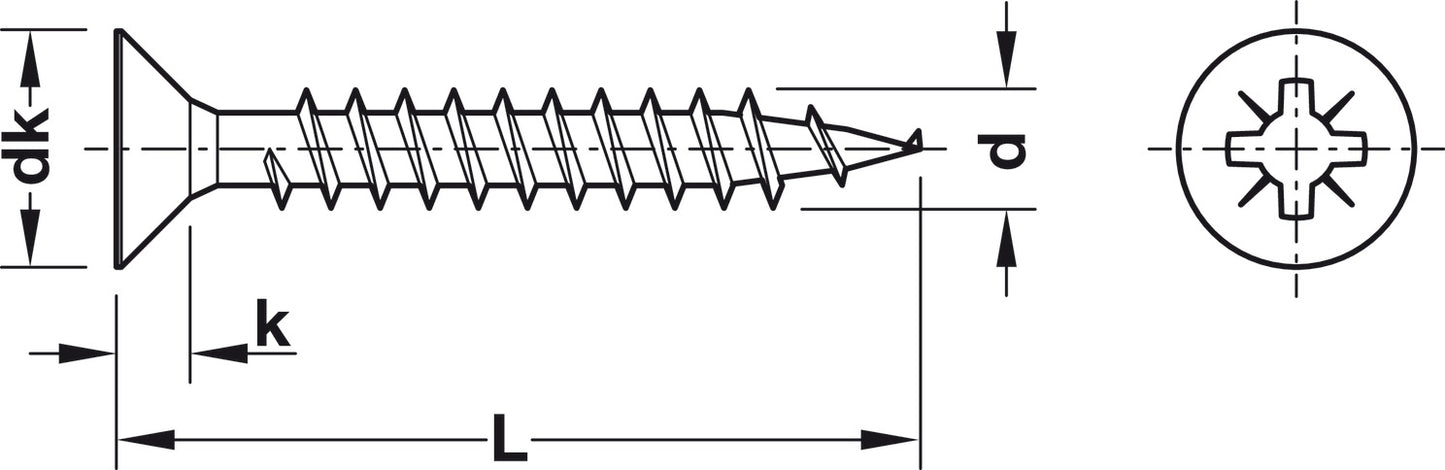 HOSPA Countersunk Bronze Screws 4.0 x 40mm — Box