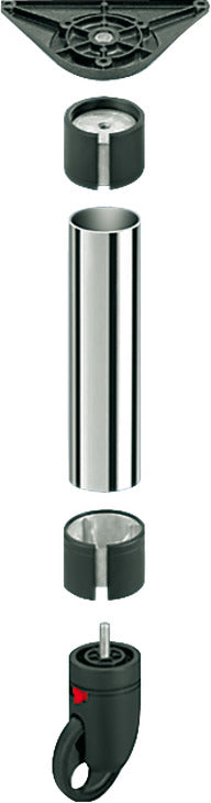 Steel Tube Ø80×1300mm — Polished Chrome | Rondella Table Leg Assembly
