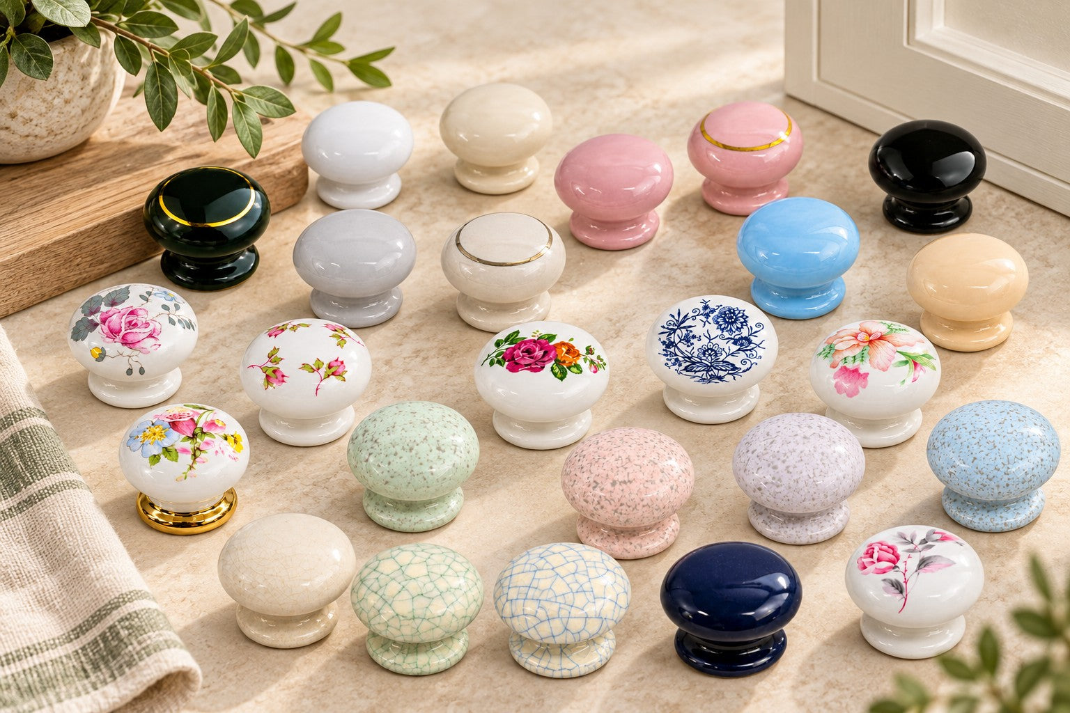 Porcelain Cabinet Knobs & Handles