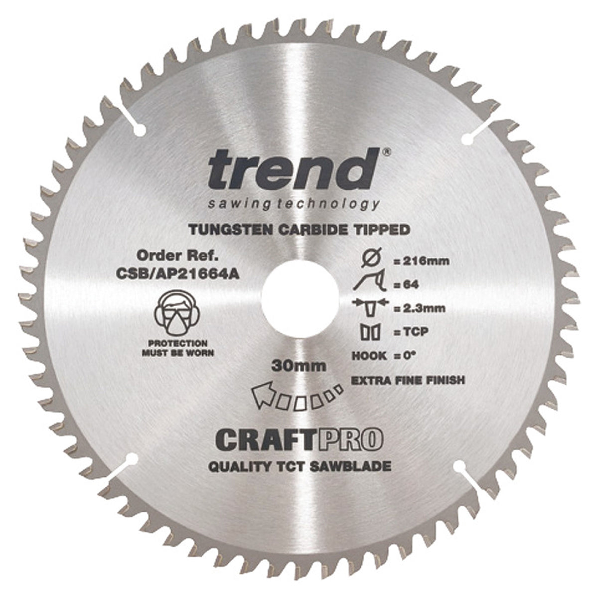 DISCONTINUED TREND SAW BLADE 64T D216x1.7xD30 by HAFELE UK LTD
