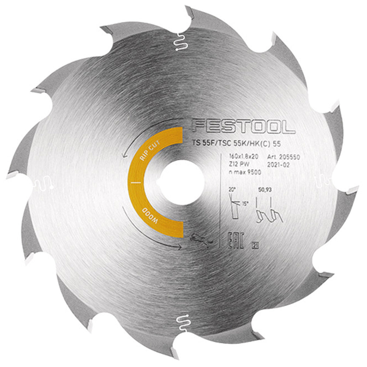 FESTOOL PW12 RIP CUT SAW BLADE D160