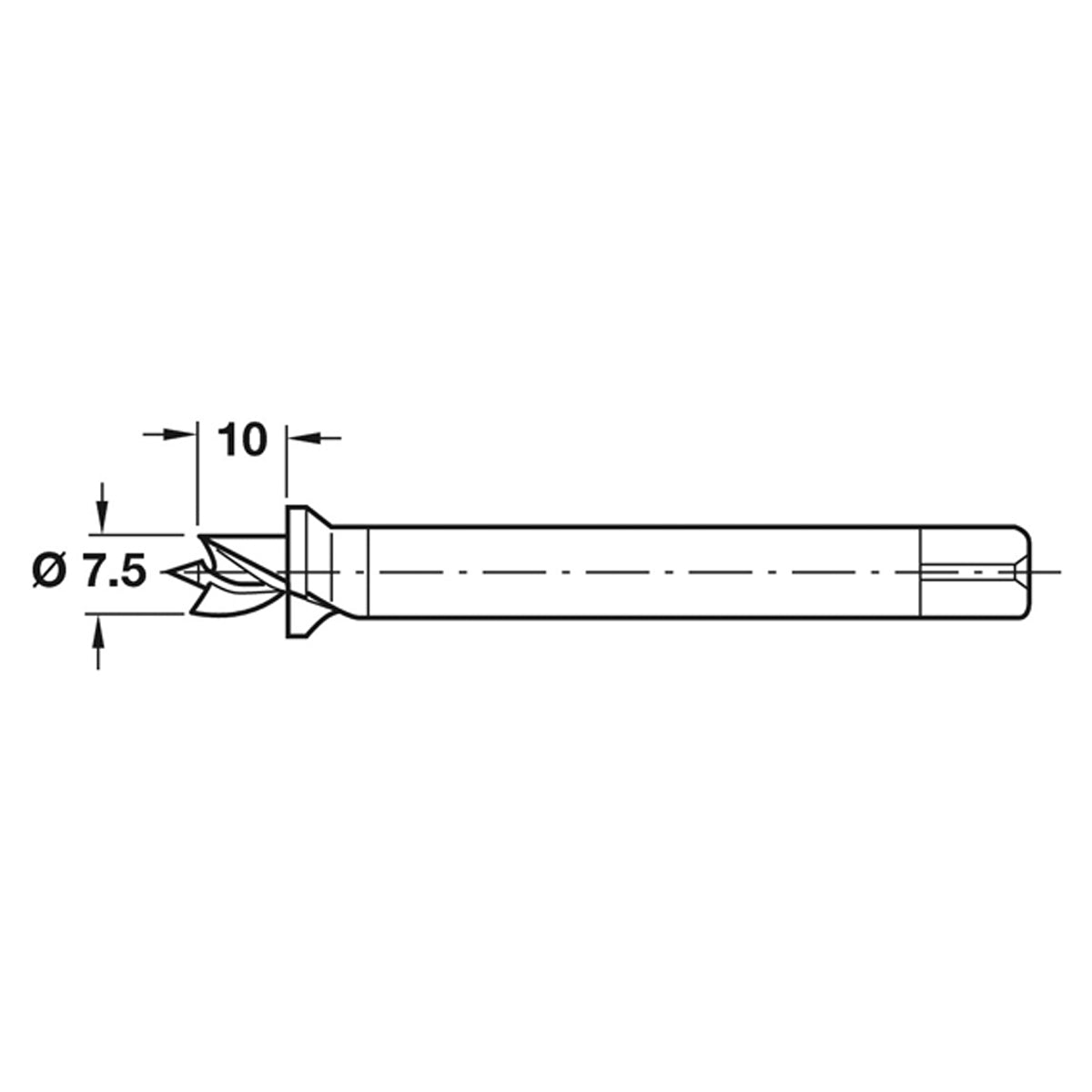 Shelf Support Drill Bit for Ø7.5mm Sleeve