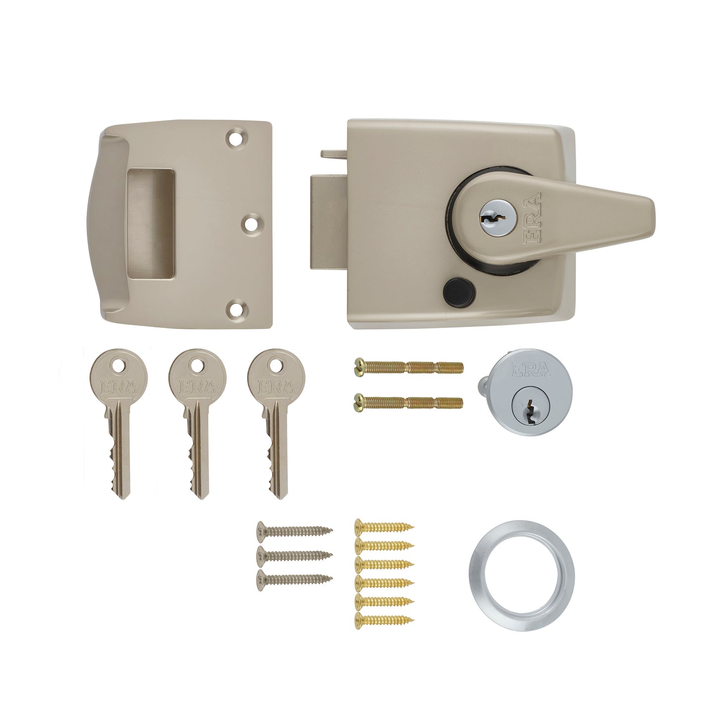 ERA Double Locking Nightlatch 60mm Satin Nickel | DF193NP