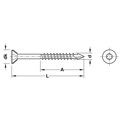 SPAX MDF SCREW CSKTS20 D4.5x45 x200