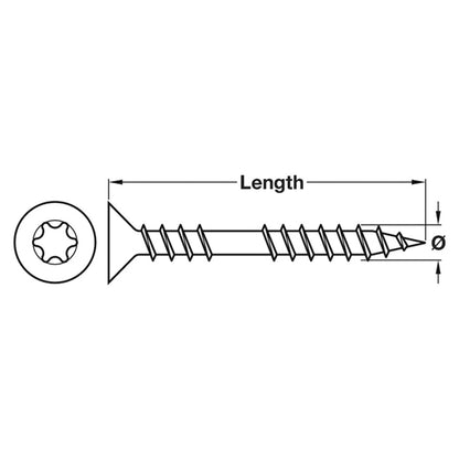 SPAX FLOORING SCREW CSK D4.5x60 YEL x300