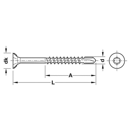 TSTAR DRILL SCREW D8x50 GLV x500