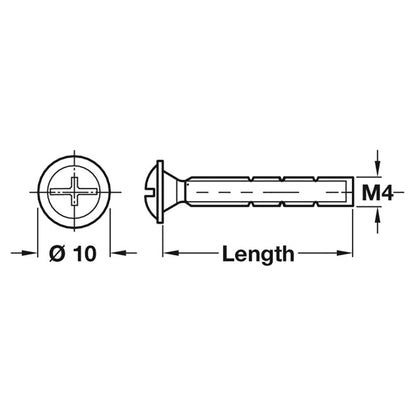 M4 SNAP OFF SCREW DM4x20-45 BX50
