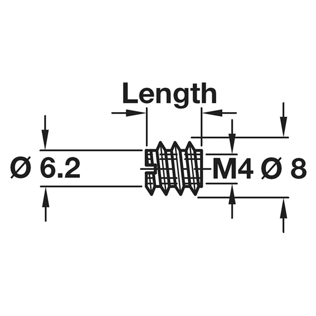 M04 SCREW IN SLEEVE D08.0x10 BRI x100