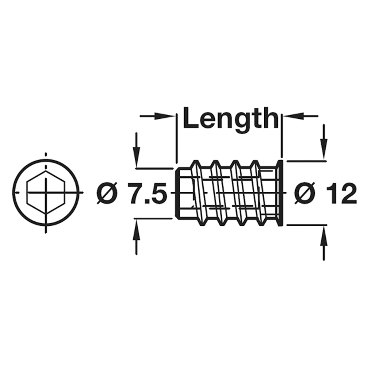 SCREW-IN SLEEVE SW06 D12x13 ZP x100