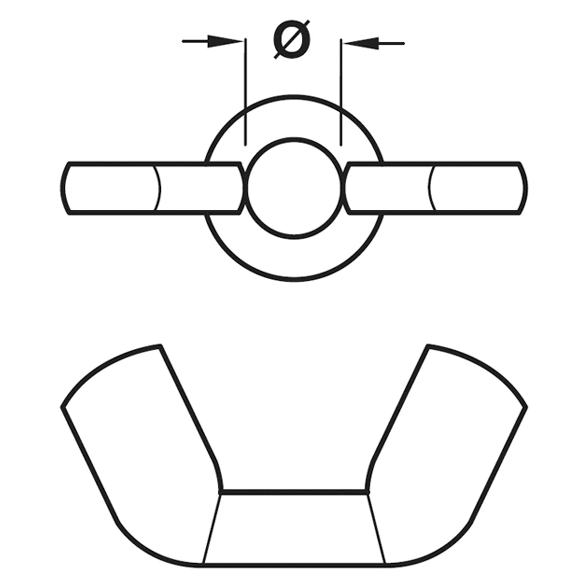 WING NUT ST/GLV DM6 x100