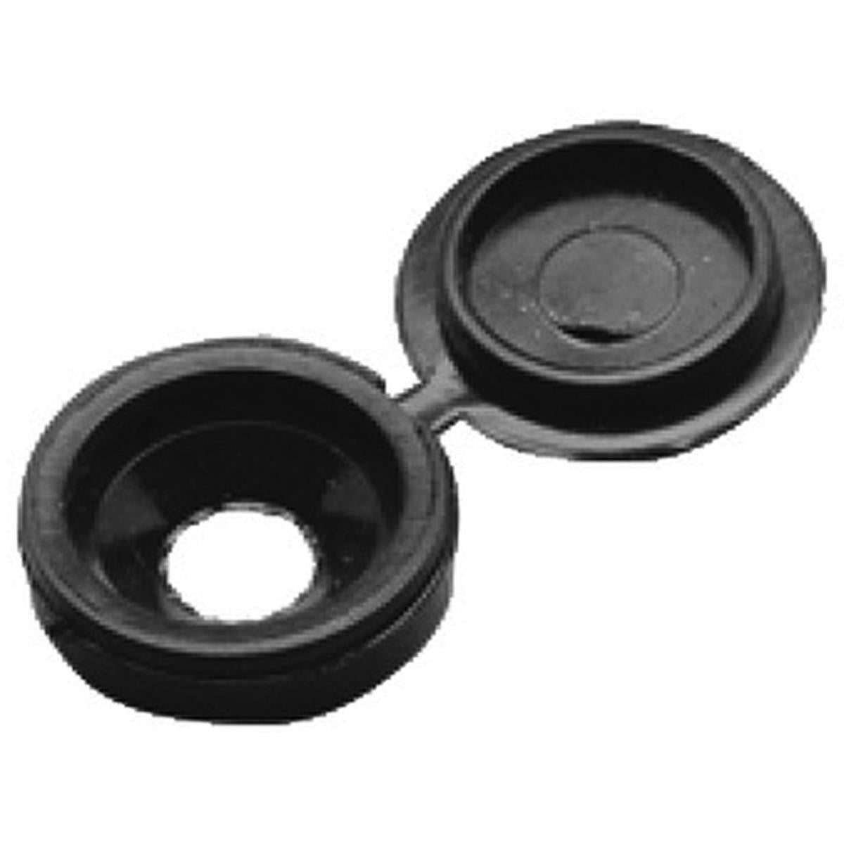 HINGED PLASTIC COVER CAP D12.6x5 BLACK x1000 by HAFELE UK LTD