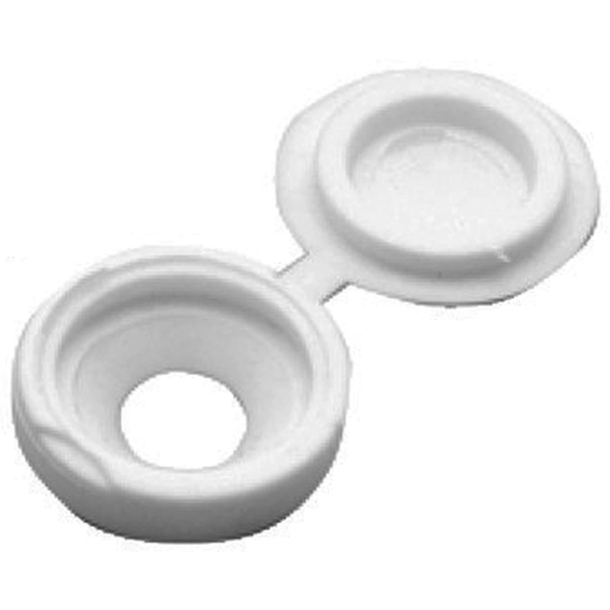 HINGED PLASTIC COVER CAP D12.6x5 WHITE x1000 by HAFELE UK LTD
