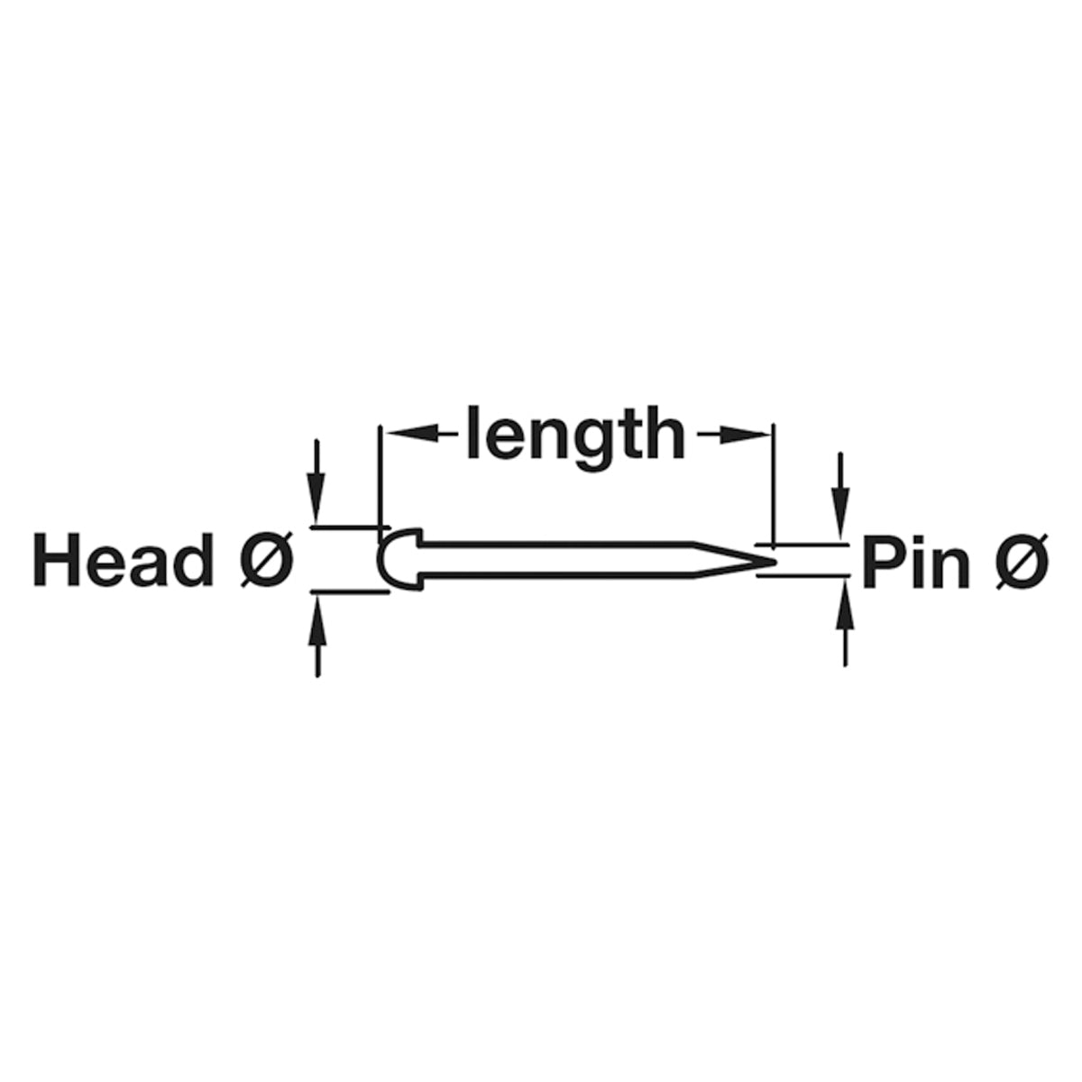 ROUND HEAD METAL PIN D3.0x15 ST/NP