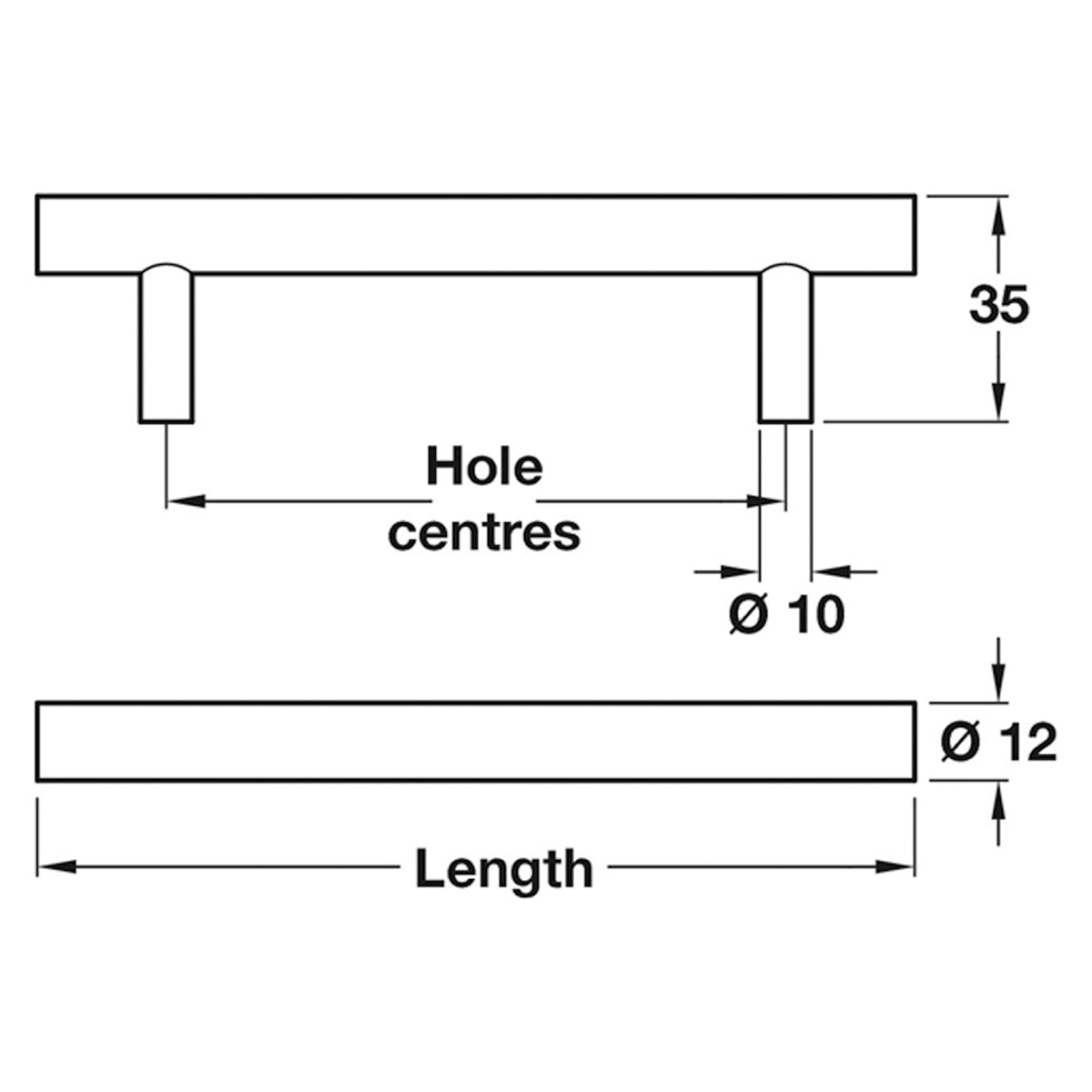 BARKSTON BAR HANDLE 256HC ST/BNI
