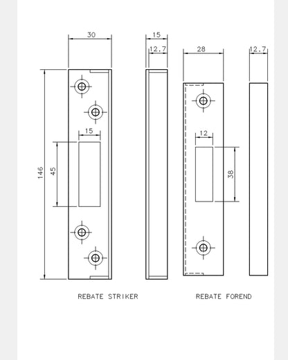 ERA Deadlock Rebate Set 12.7mm Electro Brass | DF221R