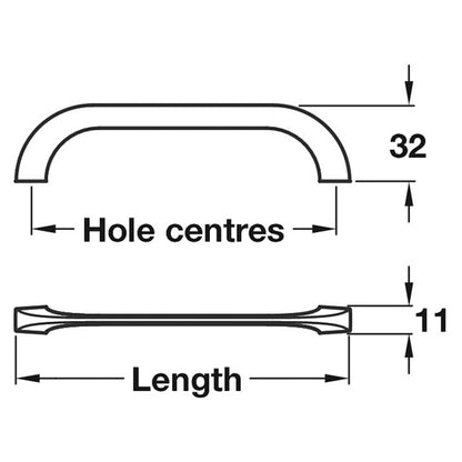 CEYLON PULL HANDLE 128HC ZA/BNI